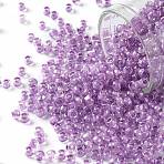 TOHO Round Seed Beads, Japanese Seed Beads, (936) Inside Color Dark Lilac Lined, 8/0, 3mm, Hole: 1mm, about 1110pcs/50g(SEED-XTR08-0936)