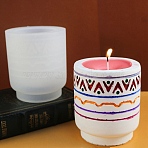 DIY Candle Silicone Molds, Decoration Making, for Candle Making, Column, White, 9.25x10.4cm, Inner Diameter: 6.8cm(AJEW-M228-11C)