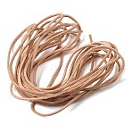 5M DIY Frosted Cowhide Leather Cord, Clothes Accessories, Round, BurlyWood, 2.5mm, about 5.47 Yards(5m)/Set(OCOR-XCP0003-03)