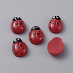 Opaque Resin Cabochons, for Jewelry Making, Ladybug, Indian Red, 19.5x14x7mm(CRES-WH0010-048B)