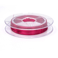 Round Copper Jewelry Wire, Deep Pink, 0.3mm, about 32.8 Feet(10m)/roll, 10 rolls/group(CWIR-R005-0.3mm-04)