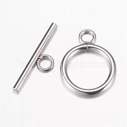 304 Stainless Steel Toggle Clasps, Stainless Steel Color, Ring: 20.5x15.5x2mm, Hole: 3mm, Bar: 23x7x2mm, Hole: 3mm(STAS-G071-36P)