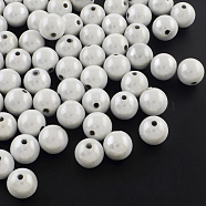 Spray Painted Acrylic Beads, Miracle Beads, Round, Bead in Bead, Silver, 12mm, Hole: 2mm, about 560pcs/500g(MACR-Q154-12mm-001)