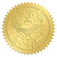 Self Adhesive Gold Foil Embossed Stickers, Medal Decoration Sticker, Trophy Pattern, 50x50mm(DIY-WH0211-293)