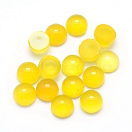 Natural Yellow Agate Cabochons, Grade A, Half Round, 8x3.5~4mm(X-G-P393-R06-8MM)