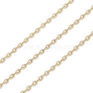 Ion Plating(IP) 304 Stainless Steel Link Chains, with Spool, Soldered, Real 18K Gold Plated, 2x1x0.2mm, about 32.81 Feet(10m)/Roll(CHS-A011-11A-G)