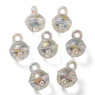 UV Plating Rainbow Iridescent Transparent Acrylic Pendant, Bell Charms, Clear, 20.5x15.5mm, Hole: 3.5mm(OACR-P010-06E)