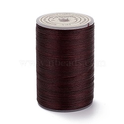 Round Waxed Polyester Thread String, Micro Macrame Cord, Twisted Cord, for Leather Sewing Stitching, Brown, 0.3~0.4mm, about 174.98 Yards(160m)/Roll(YC-D004-02A-131)