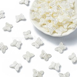 ABS Plastic Imitation Pearl Beads, Ghost White, Butterfly, 11x14x3.5mm, Hole: 1.8mm(OACR-YW0001-85D)