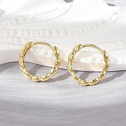 Brass Huggie Hoop Earrings, Long-Lasting Plated, Ring, Real 18K Gold Plated, 16x3mm, Pin: 1mm(EJEW-L231-33G)