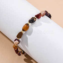 Natural Mookaite Beaded Bracelets for Women, Nuggets, with 201 Stainless Steel Findings, 7-1/2 inch(19.2cm)(G-P563-07P-06)