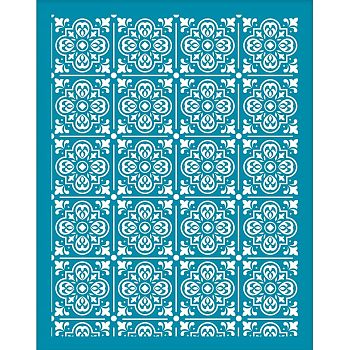 Silk Screen Printing Stencil, for Painting on Wood, DIY Decoration T-Shirt Fabric, Tile Pattern, 100x127mm