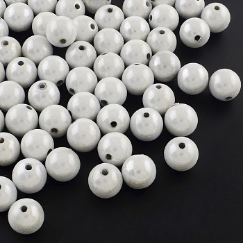 Spray Painted Acrylic Beads, Miracle Beads, Round, Bead in Bead, Silver, 12mm, Hole: 2mm, about 560pcs/500g