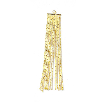 Brass Coreana Chains Tassel Pendants, Golden, 49x8x1.5mm, Hole: 1.2mm