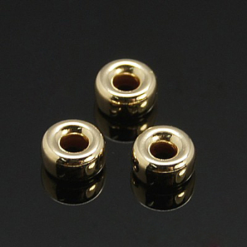 Yellow Gold Filled Beads Spacers, 1/20 14K Gold Filled, Cadmium Free & Nickel Free & Lead Free, Rondelle, 4x2mm, Hole: 1.2mm