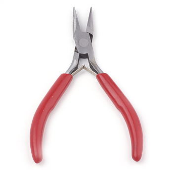45# Carbon Steel Jewelry Pliers, Chain Nose Pliers, Red, 13.5x6.5x1cm