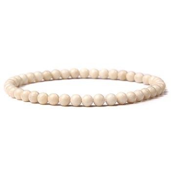 4MM Natural Fossil Stretch Bracelets