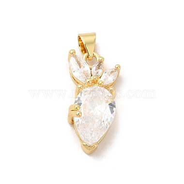 Real 18K Gold Plated Clear Vegetables Brass+Cubic Zirconia Pendants
