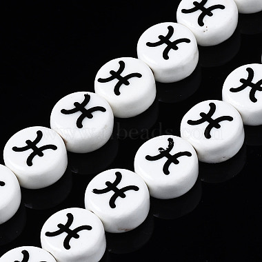 White Flat Round Porcelain Beads