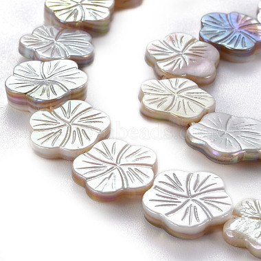 Electroplated Natural Freshwater Shell Beads Strands(SHEL-N026-164)-3
