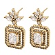 Rectangle Brass Micro Pave Clear Cubic Zirconia Dangle Stud Earrings(EJEW-L311-03G)-4