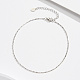 925 bracelet de cheville en chaîne boule en argent sterling(AJEW-Z029-15P)-2