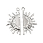 Non-Tarnish 304 Stainless Steel Pendants, Half Sun Charm, Stainless Steel Color, 33x18x1.5mm, Hole: 3mm(STAS-L020-039P)