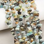 Natural Flower Amazonite Beads Strands, Chip, 3.5~16.5x3~6x1.5~7mm, Hole: 0.7~0.8mm, 31.18~31.50''(79.2~80cm)(G-F834-A01-01)
