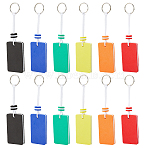 12Pcs 6 Colors EVA Pendant Keychains, with Iron Key Rings, Rectangle, Platinum, Mixed Color, 155mm, 2pcs/color(KEYC-FH0001-72)