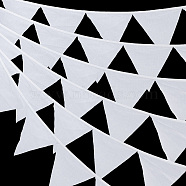 Cotton Pennant Flags Banners, for Party Birthday, Festival Celebration, Triangle, White, 3120x175x1mm(FIND-WH0152-226)