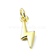 Brass Pendant, Lightning, Real 18K Gold Plated, 15x6.5x2mm, Hole: 3mm(X-KK-H475-34G-02)