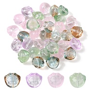 35Pcs Transparent Spray Painted Glass Beads, Cat Paw Print, Mixed Color, 11x12x8.5mm, Hole: 1.2mm(GLAA-YW0001-72)