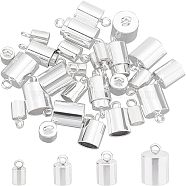 Unicraftale 304 Stainless Steel Cord Ends, End Caps, Column, Silver, 11x7mm, Hole: 3mm, Inner Diameter: 6mm, 32pcs/box(STAS-UN0016-50S)