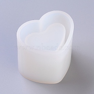 DIY Brush Pot Silicone Molds, Resin Casting Molds, For UV Resin, Epoxy Resin Jewelry Making, Heart, White, 62x62x45mm(DIY-G010-52)