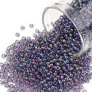 TOHO Round Seed Beads, Japanese Seed Beads, (166D) Transparent AB Sugar Plum, 11/0, 2.2mm, Hole: 0.8mm, about 5555pcs/50g(SEED-XTR11-0166D)