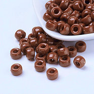 Opaque Acrylic European Beads, Barrel, Saddle Brown, 9x6mm, Hole: 4mm, about 1900pcs/500g(PL338-76)