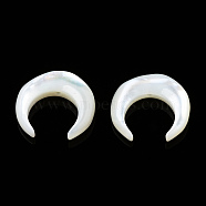 Natural White Shell Beads, Crescent Moon, 13x13x3mm, Hole: 0.8mm, about 6pcs/bag(SSHEL-N034-122B-03)