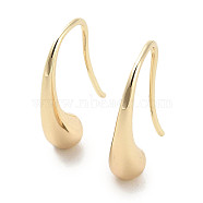 Teardrop Brass Dangle Earring for Women, Real 18K Gold Plated, 20.5x5mm(KK-C054-27G)