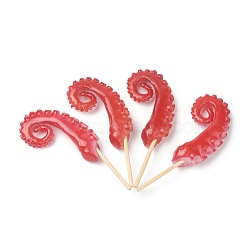 Imitation Food Resin Barbecue Skewer Model Toy, Display Decorations, Octopus Legs, Red, 85~88x42.5~43.5x13.2mm(RESI-O008-06)