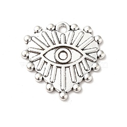 Tibetan Style Alloy Pendant Rhinestone Settings, Heart with Eyes, Antique Silver, Fit For 2mm Rhinestone, 19x20x1.5mm, Hole: 1.5mm, about 476pcs/1000g(PALLOY-M198-34AS)