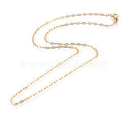 304 Stainless Steel Cable Chains Necklaces, with Lobster Claw Clasps, Golden, 17.7 inch(45cm), 1.8x0.4mm, link: 3.5x1.7x0.4mm(MAK-L015-37A)