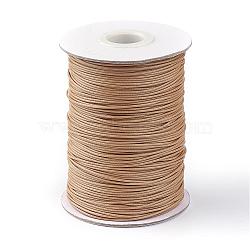 Korean Waxed Polyester Cord, BurlyWood, 1mm, about 85yards/roll(YC1.0MM-A127)