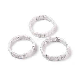 Natural Howlite Stretch Bracelets, Faceted, Rectangle, 2-3/8 inch(6cm)(BJEW-F406-B21)