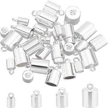 Unicraftale 304 Stainless Steel Cord Ends, End Caps, Column, Silver, 11x7mm, Hole: 3mm, Inner Diameter: 6mm, 32pcs/box