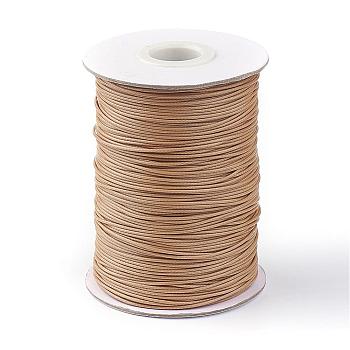 Korean Waxed Polyester Cord, BurlyWood, 1mm, about 85yards/roll