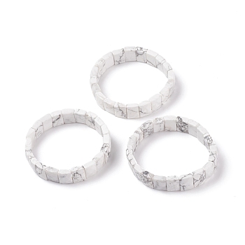 Natural Howlite Stretch Bracelets, Faceted, Rectangle, 2-3/8 inch(6cm)