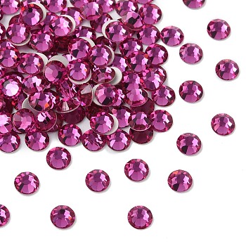 Preciosa&reg MAXIMA Crystal No Hotfix Flatback Stones, Czech Crystal, Dura Foiling, Round(438 11 615 Chaton Rose), 70350 Fuchsia, SS16(3.8~4mm)