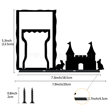 Marcos de fotos de hierro con patrón de conejo y castillo(AJEW-WH0247-005)-2