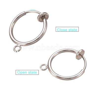 316 Surgical Stainless Steel Clip-on Hoop Earrings(STAS-S101-15mm-01P)-2
