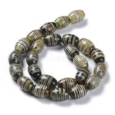 Tibetan Style dZi Beads Strands(TDZI-E005-01O)-4